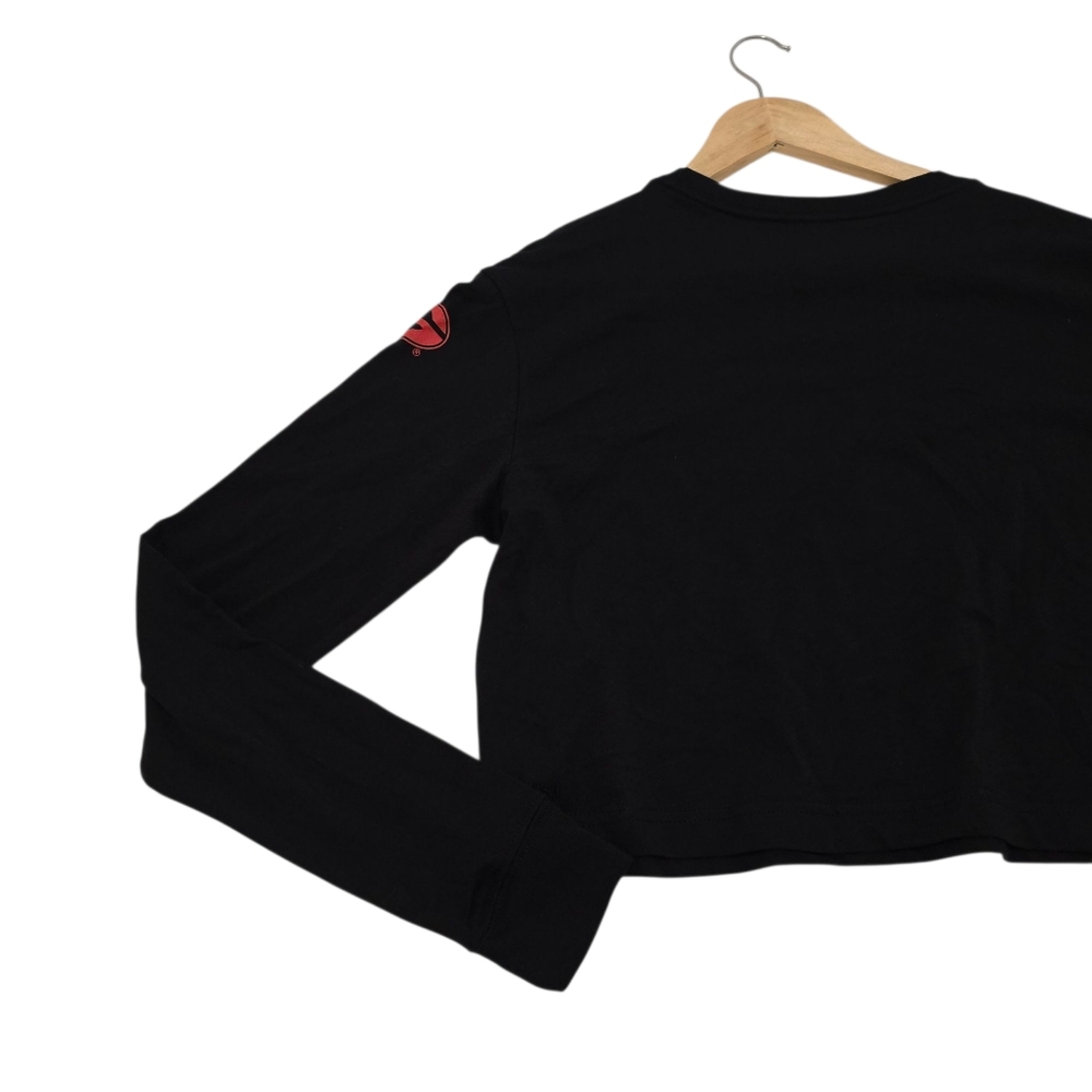 Nike Cotton Long Sleeve Crop Tee Loose Fit Georgia Bulldogs NCAA Black Womens Sm - Picture 9 of 9